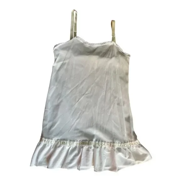 Vintage Merry Girl party dress white lace ruffles & JCPenney slip USA made age 7 Vintage Merry Girl party dress white lace ruffles & JCPenney slip USA made age 7
